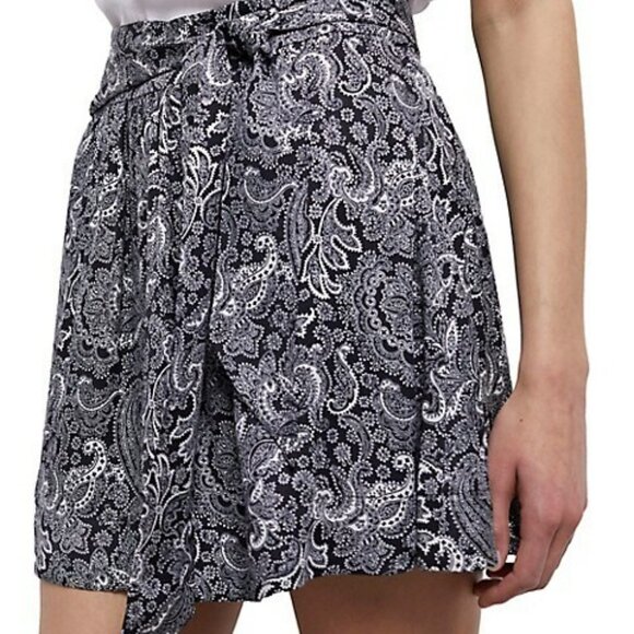(NWOT) The Kooples Paisley-Print Belted Mini Skirt (L) - Picture 3 of 7